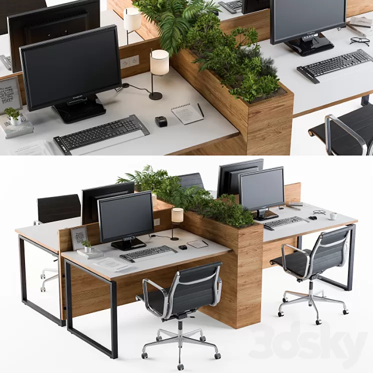 Office Furniture Flower Box 3D Model