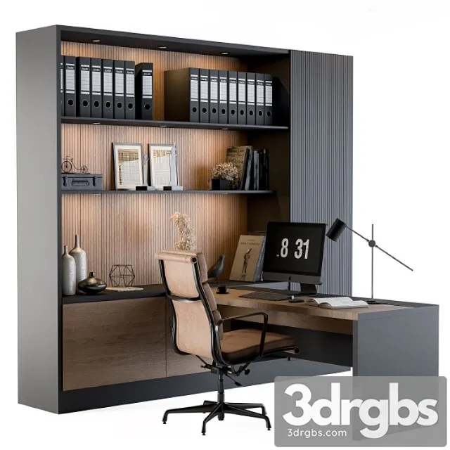 Office furniture - manager set 04 2 3D Model Free
