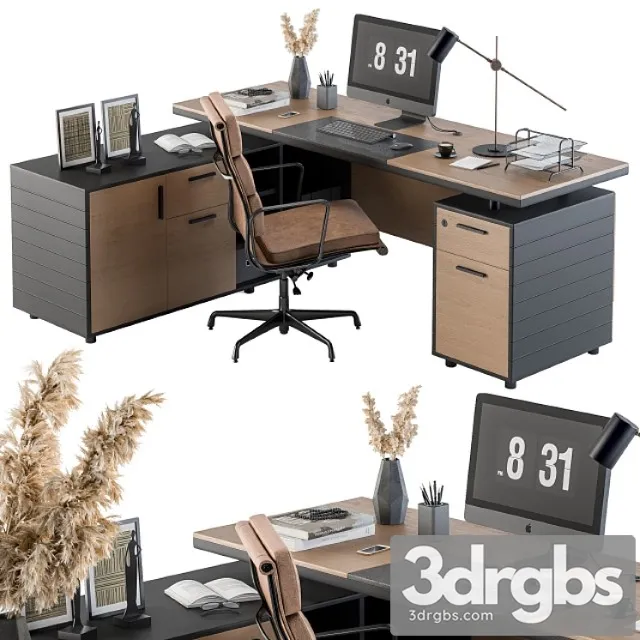 Office Furniture Manager Set 06 3D Model Free