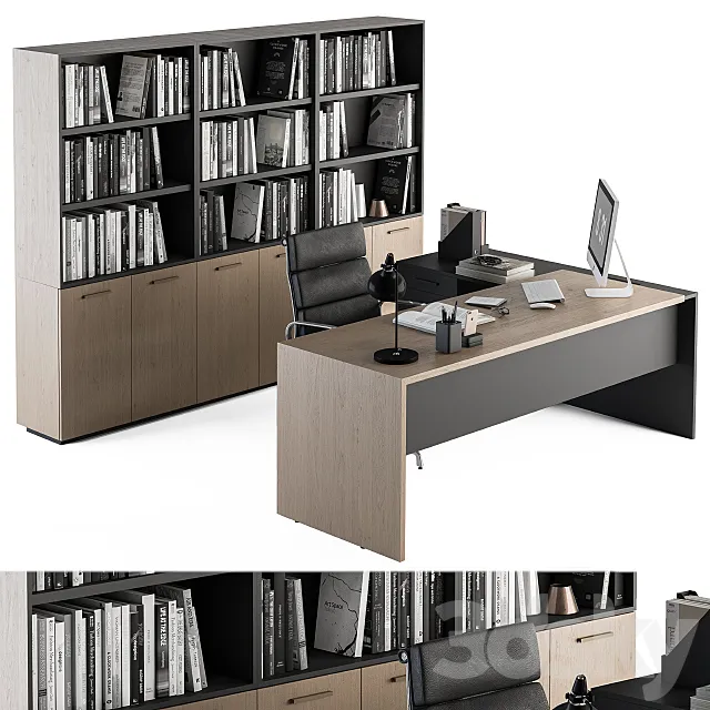 Office Furniture - Manager Set 09 3D Model