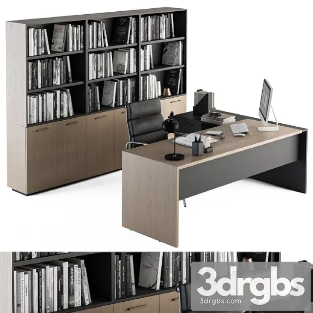 Office furniture - manager set 09_3 2 3D Model Free