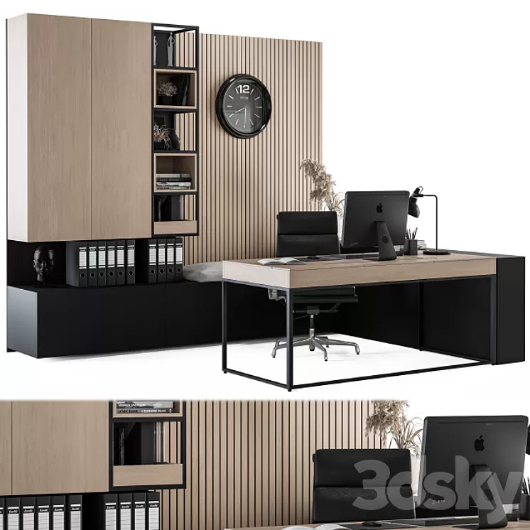 Office Furniture – Manager Set 11 3D Model