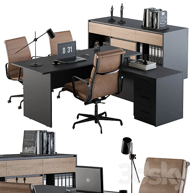 Office Furniture - Manager Set 13 3D Model