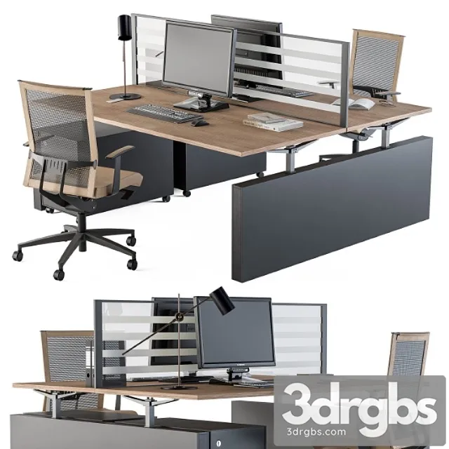 Office furniture - manager set 14 2 3D Model Free