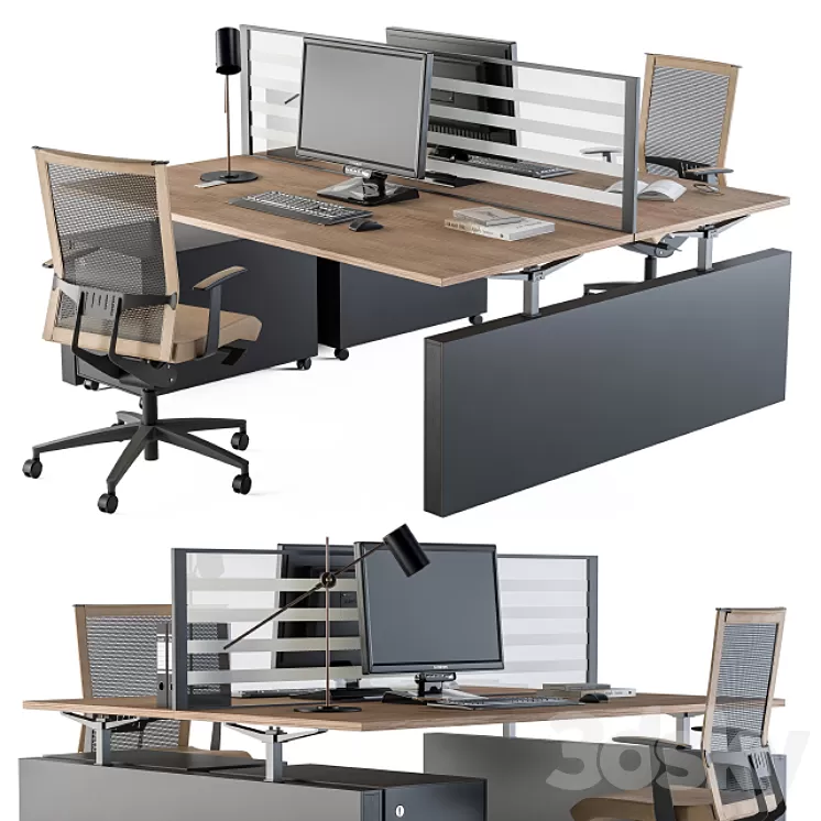 Office Furniture - Manager Set 14 3D Model