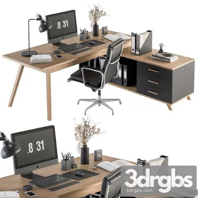 Office furniture - manager set 16 2 3D Model Free