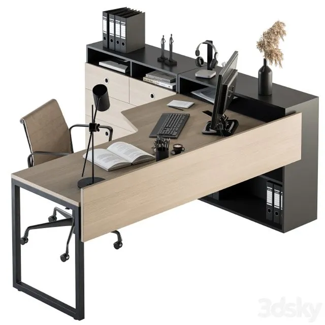 Office Furniture - Manager Set 16 3D Model