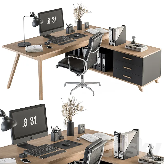 Office Furniture - Manager Set 16 Free Download