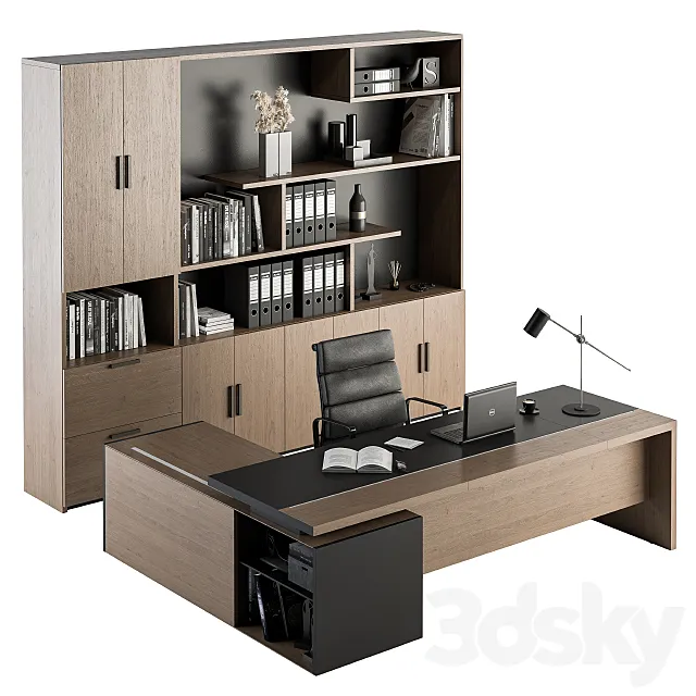 Office Furniture - Manager Set 18 3D Model