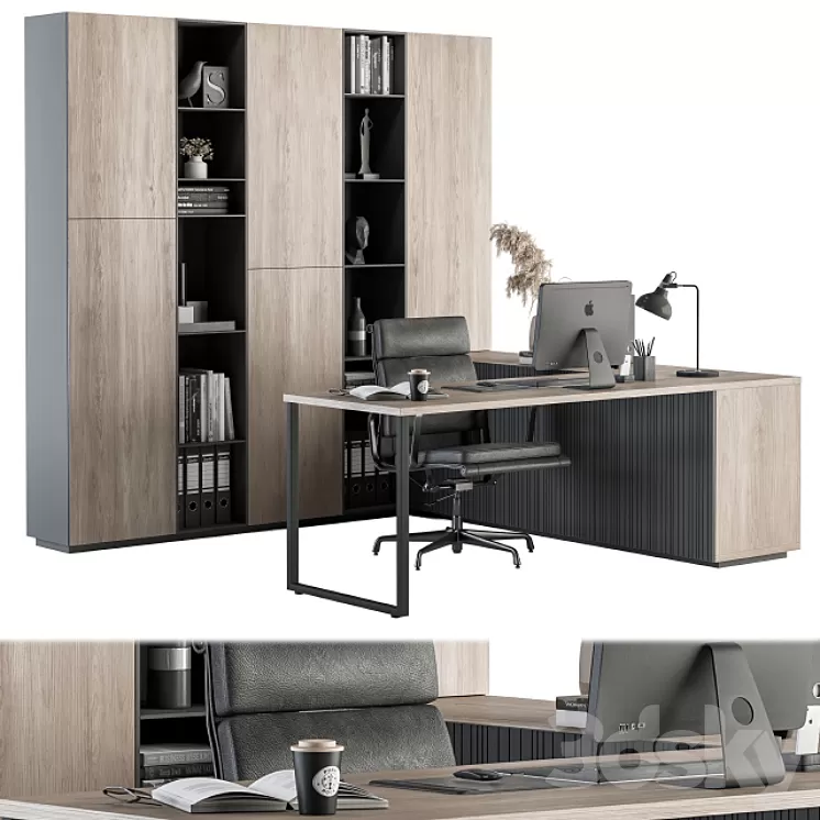 Office Furniture - Manager Set 19 3D Model