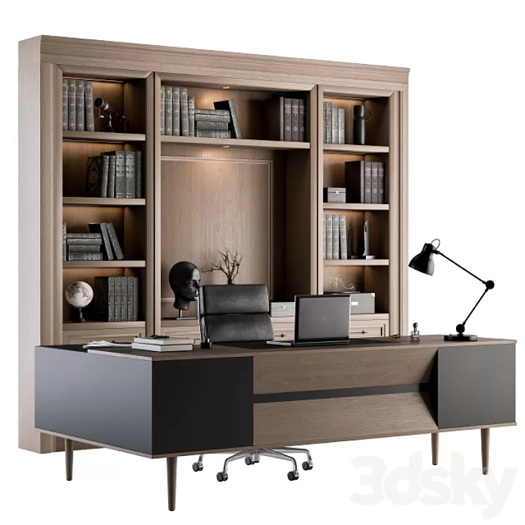 Office Furniture - Manager Set 20 3D Model