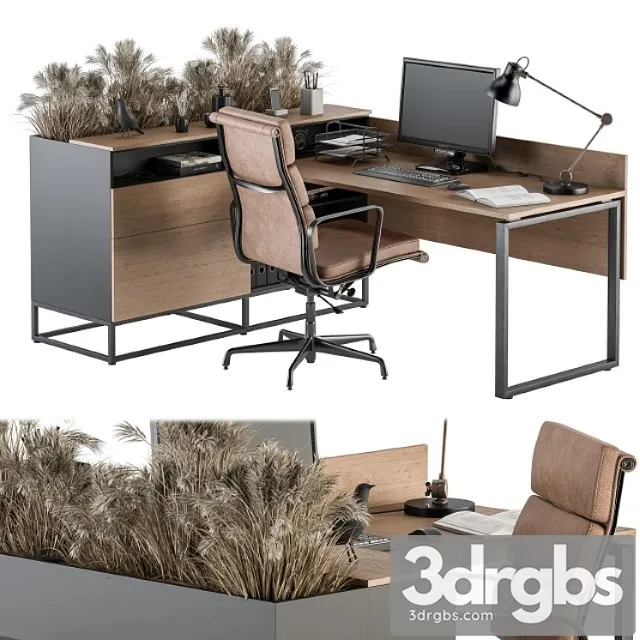 Office furniture - manager set 27 2 3D Model Free