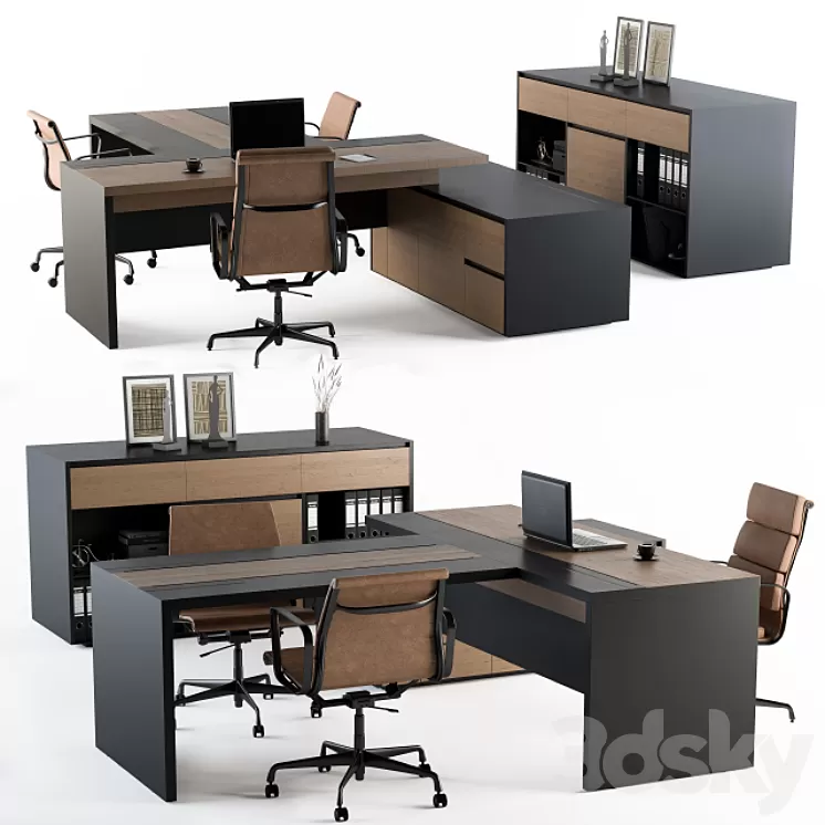 Office Furniture – Manager Set 3D Model