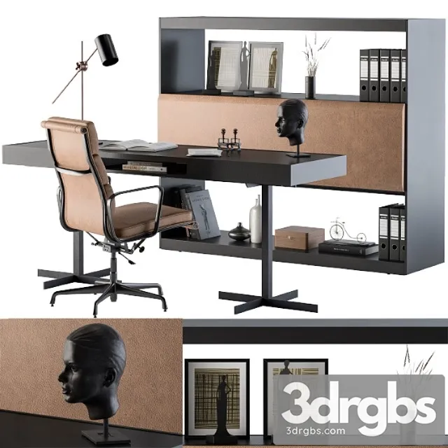 Office furniture - manager set02 2 3D Model Free
