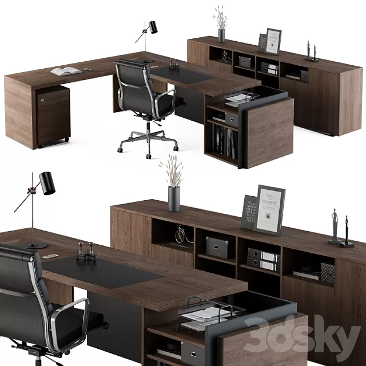 Office Furniture - Manager Set03 3D Model