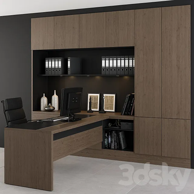 Office Furniture - personnel set 3D Model