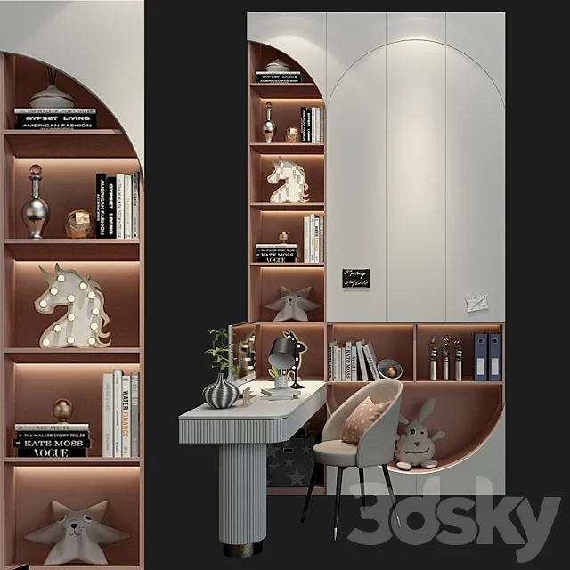 Office Furniture Set 379 3D Model