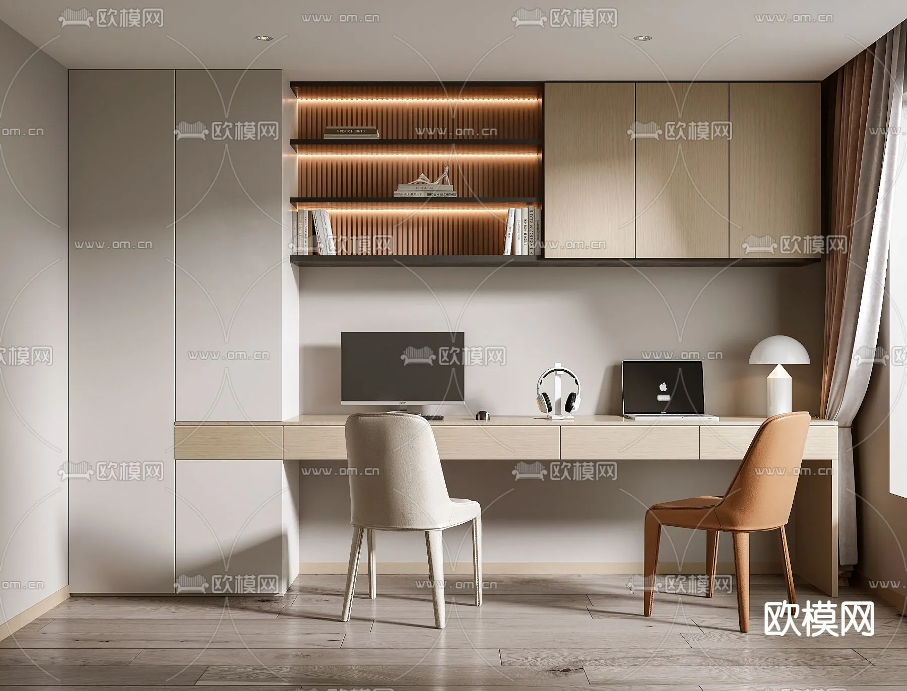 OFFICE HOME - CORONA - 3D MODEL - 1718