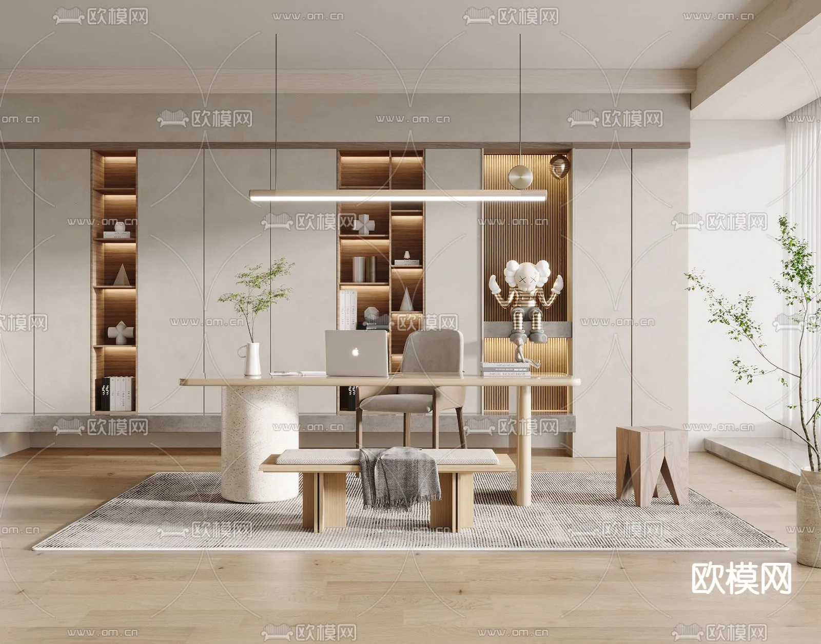 OFFICE HOME - CORONA - 3D MODEL - 1751