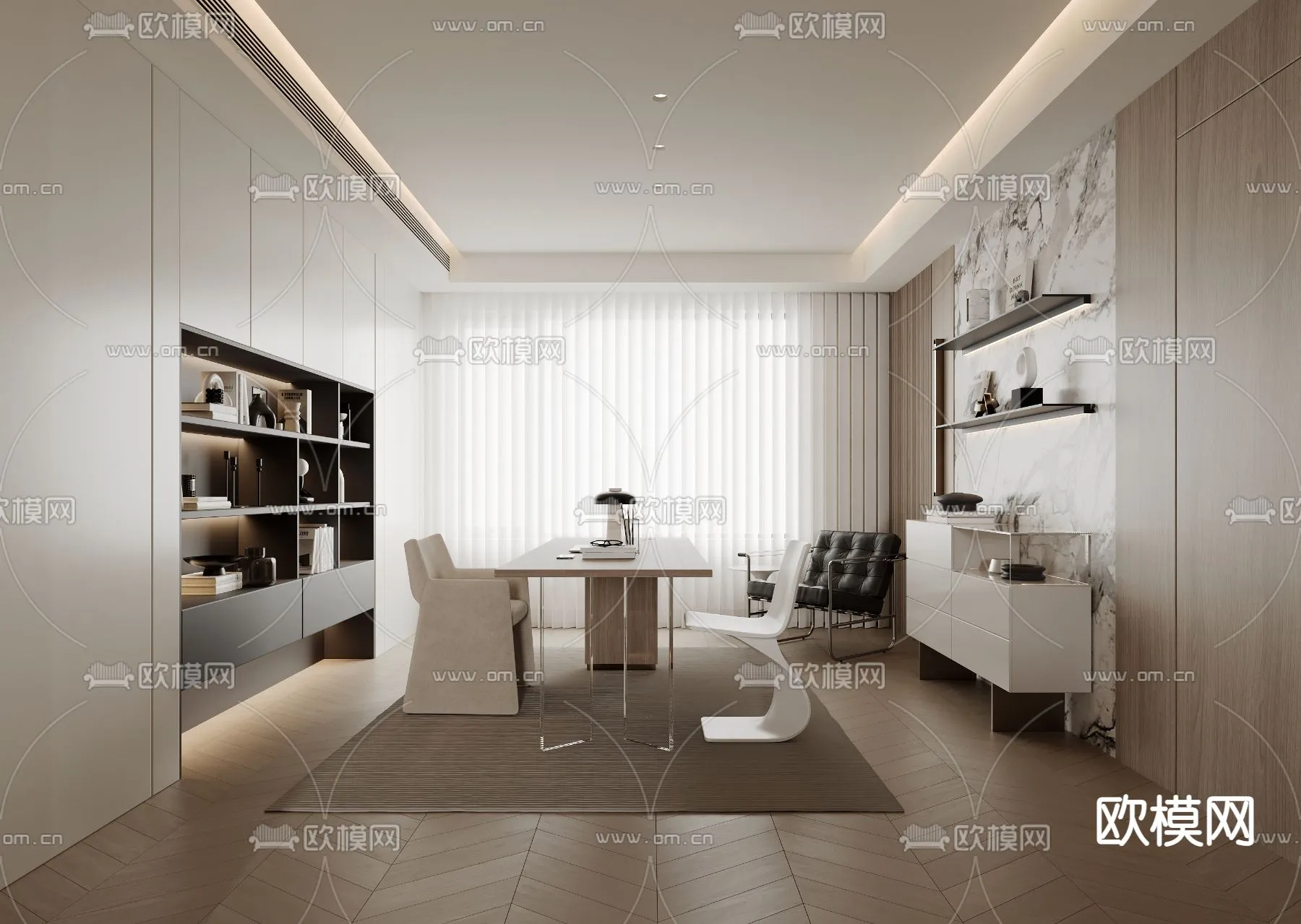 OFFICE HOME - CORONA - 3D MODEL - 1758