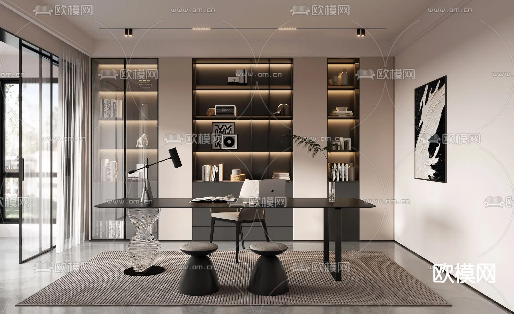 OFFICE HOME - CORONA - 3D MODEL - 1759