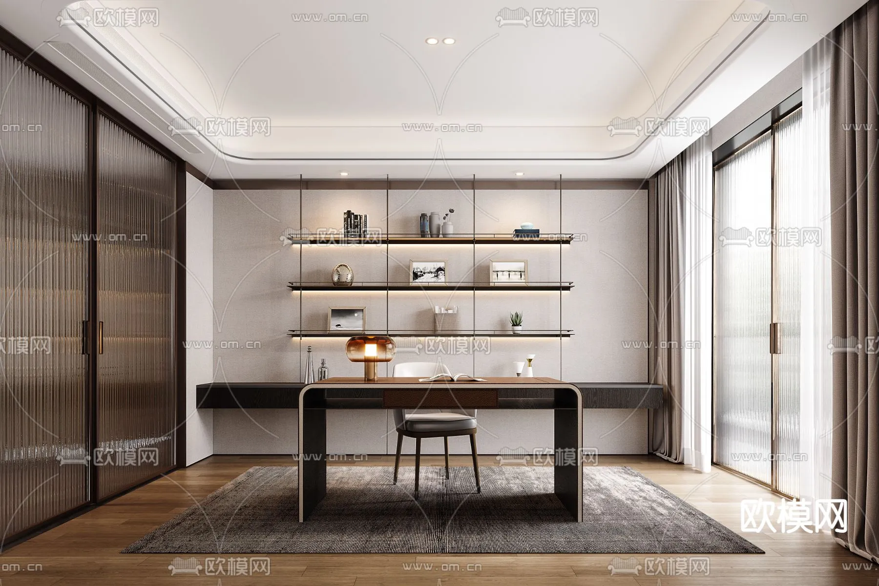 OFFICE HOME - CORONA - 3D MODEL - 1763