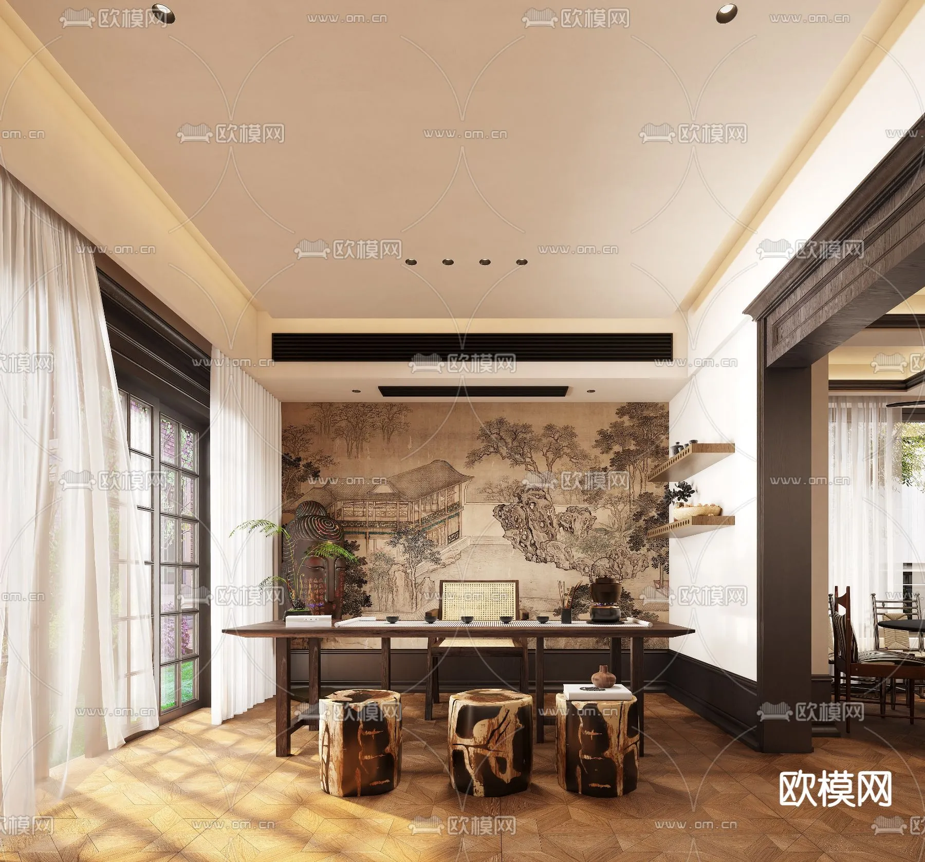 OFFICE HOME - CORONA - 3D MODEL - 1765