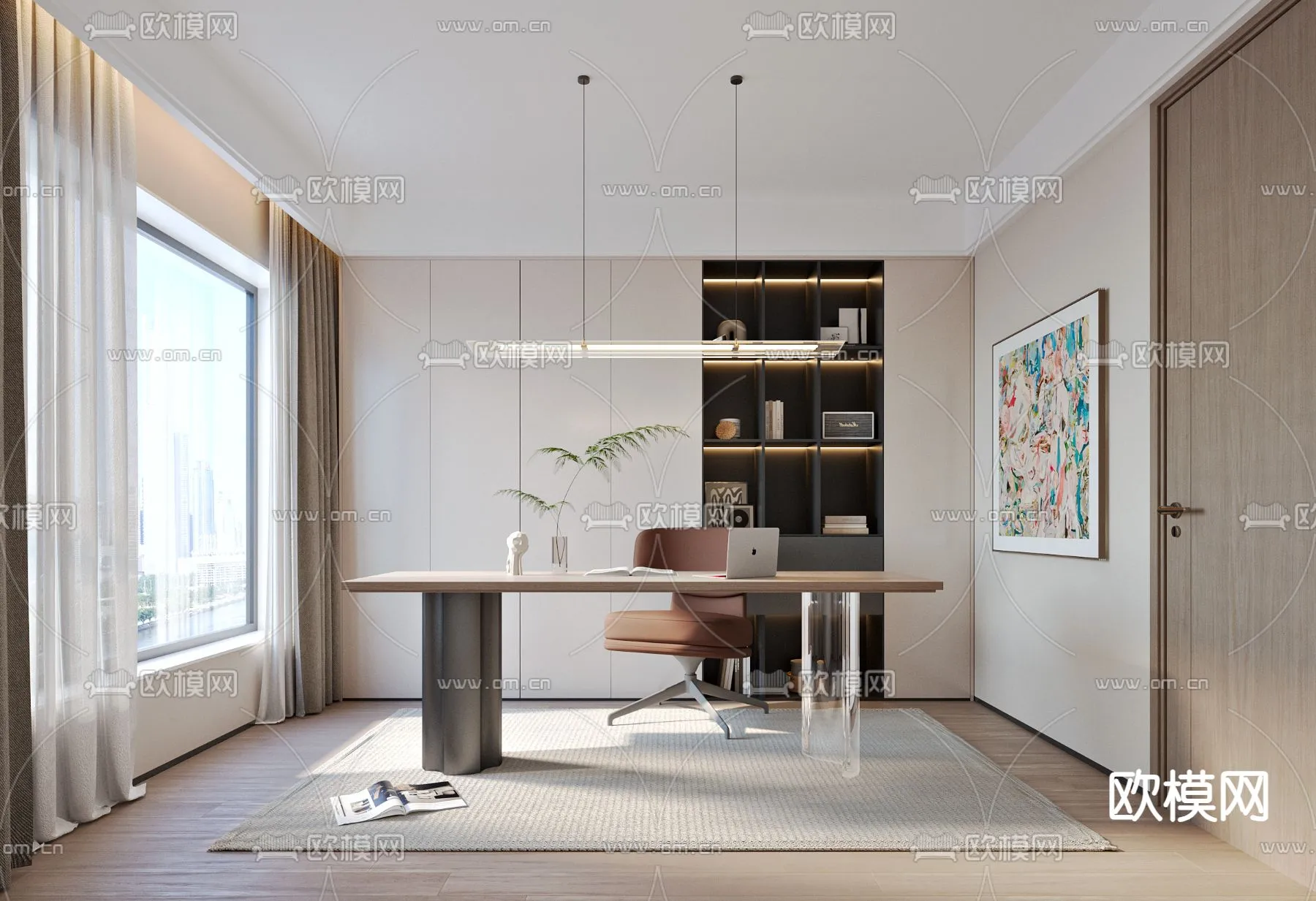 OFFICE HOME - CORONA - 3D MODEL - 1776