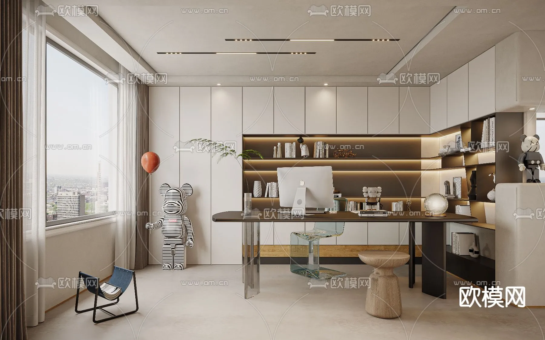 OFFICE HOME - CORONA - 3D MODEL - 1777