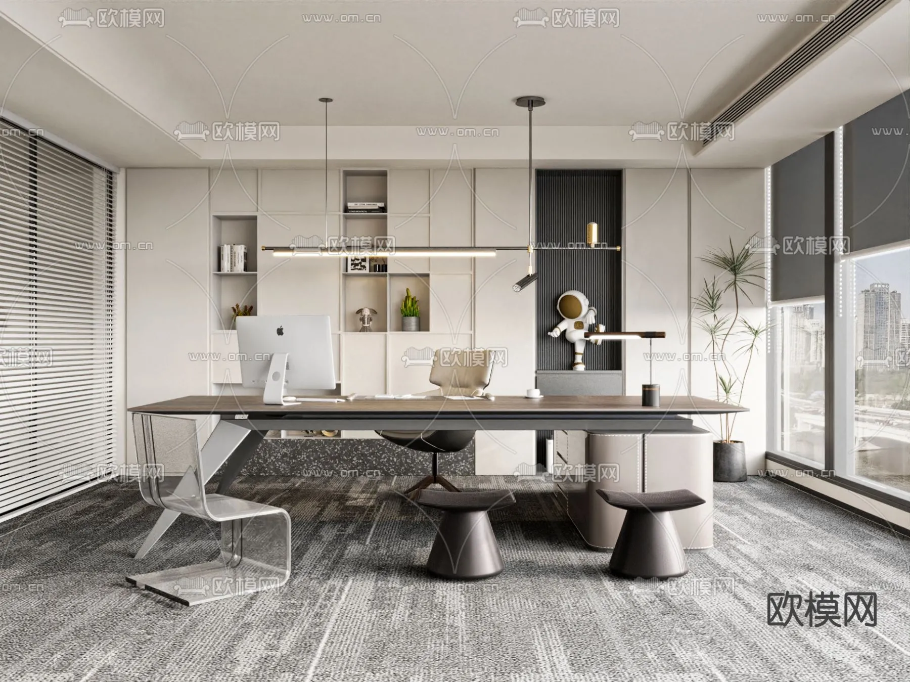 OFFICE HOME - CORONA - 3D MODEL - 1782