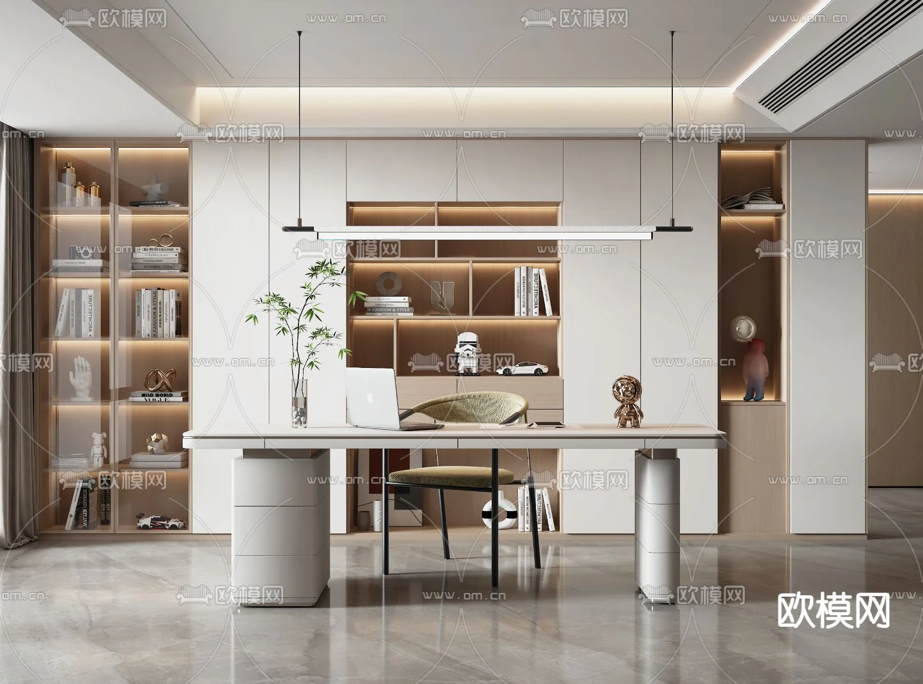 OFFICE HOME - VRAY / CORONA - 3D MODEL - 1707