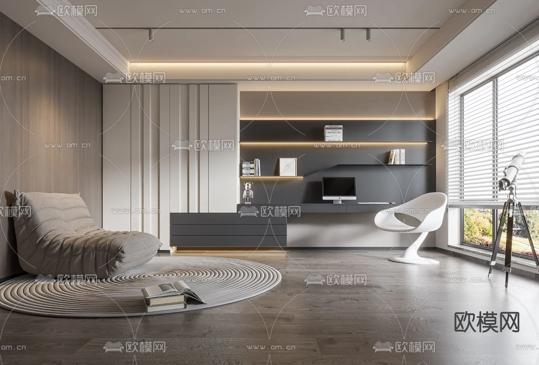 OFFICE HOME - VRAY / CORONA - 3D MODEL - 1708