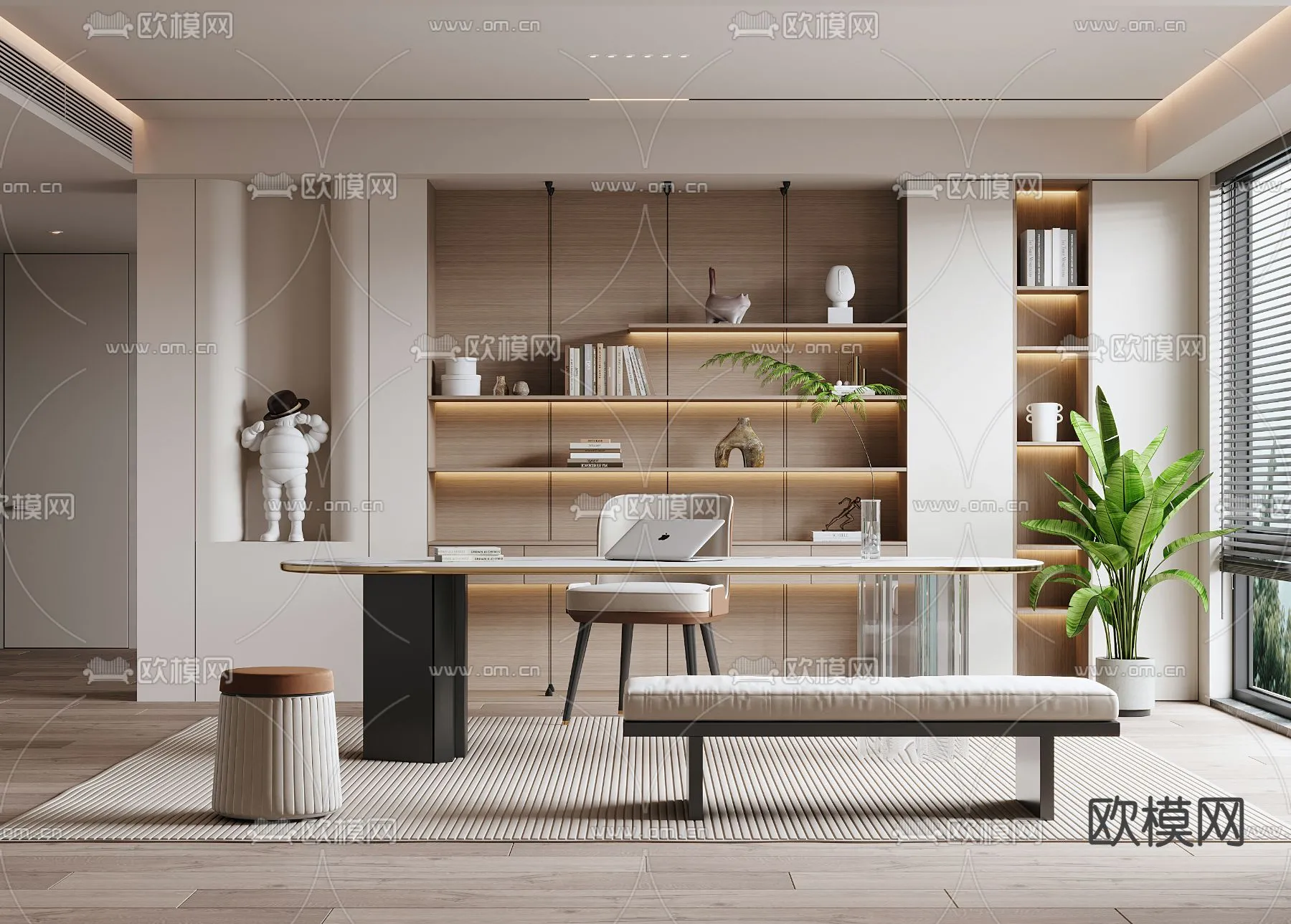OFFICE HOME - VRAY / CORONA - 3D MODEL - 1709