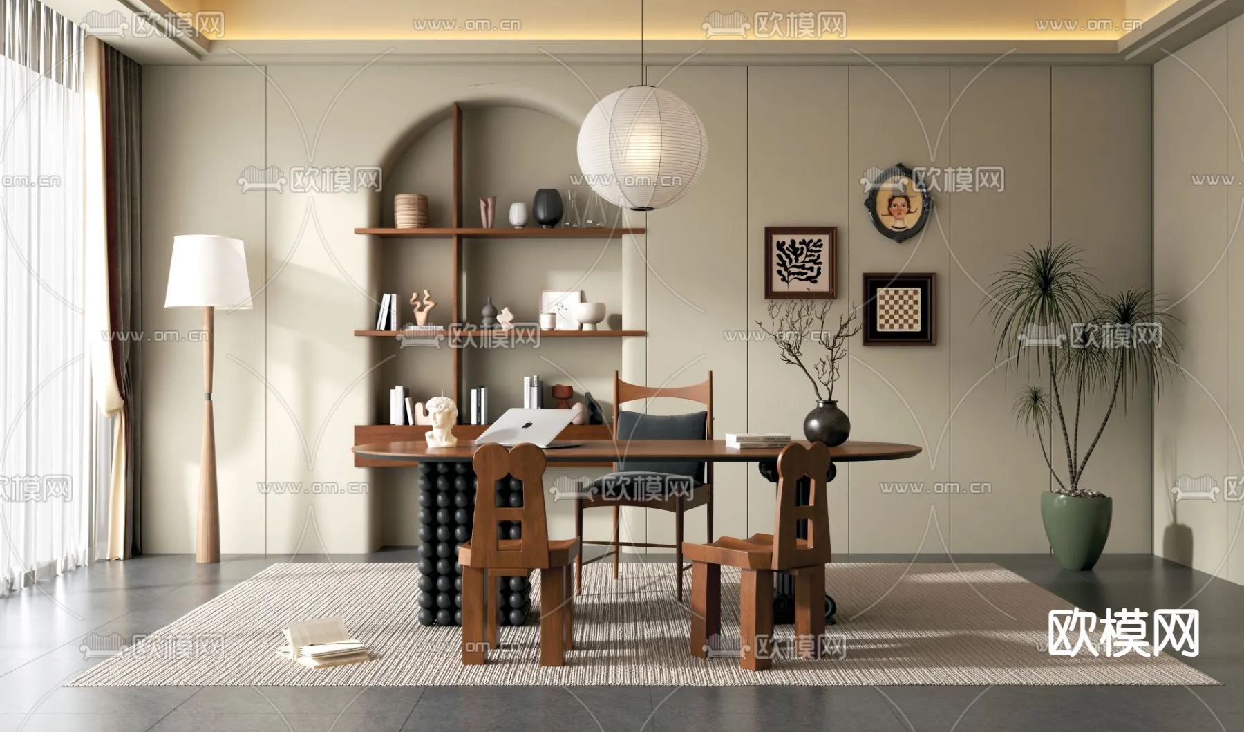 OFFICE HOME - VRAY / CORONA - 3D MODEL - 1714