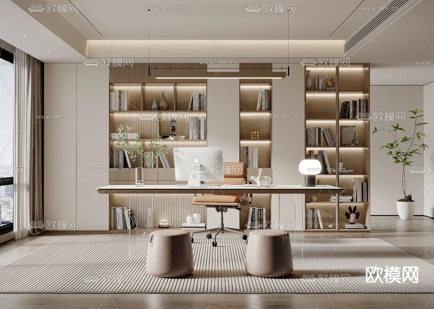 OFFICE HOME - VRAY / CORONA - 3D MODEL - 1715