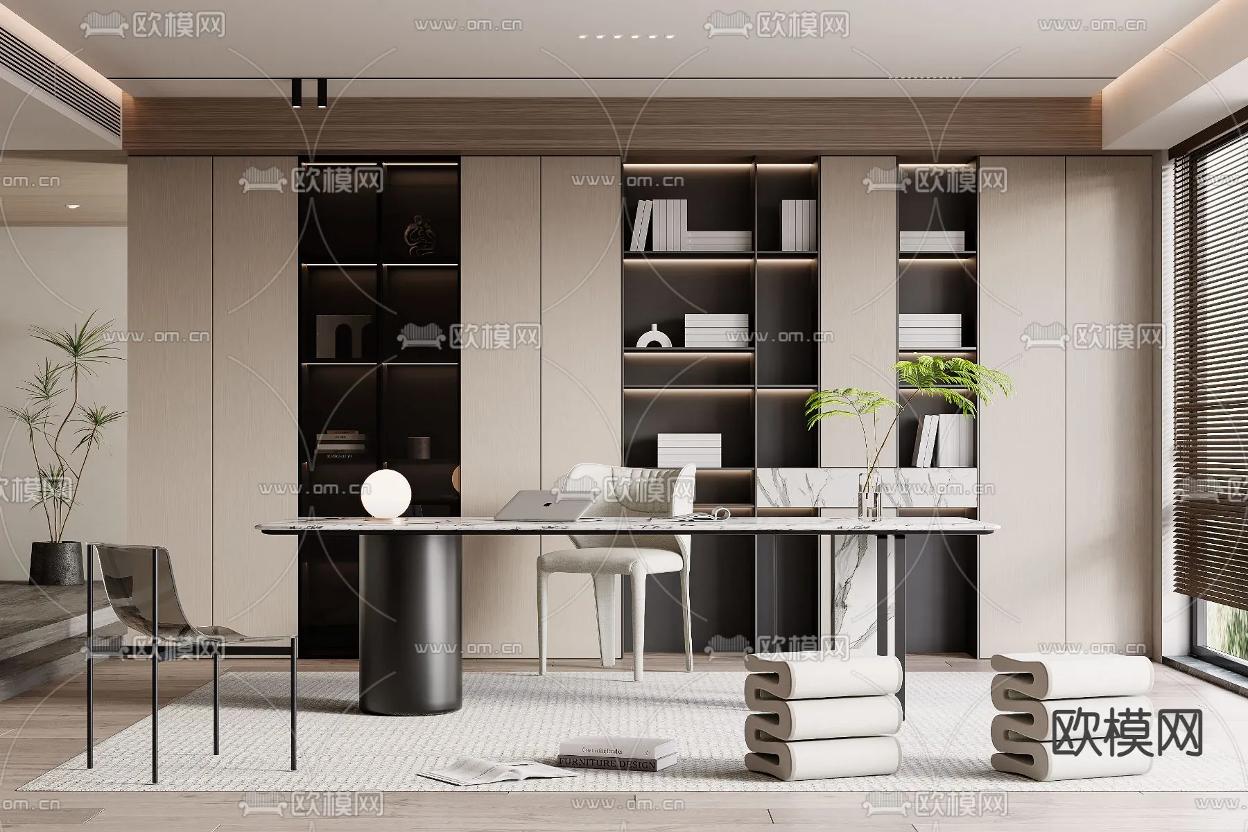 OFFICE HOME - VRAY / CORONA - 3D MODEL - 1716