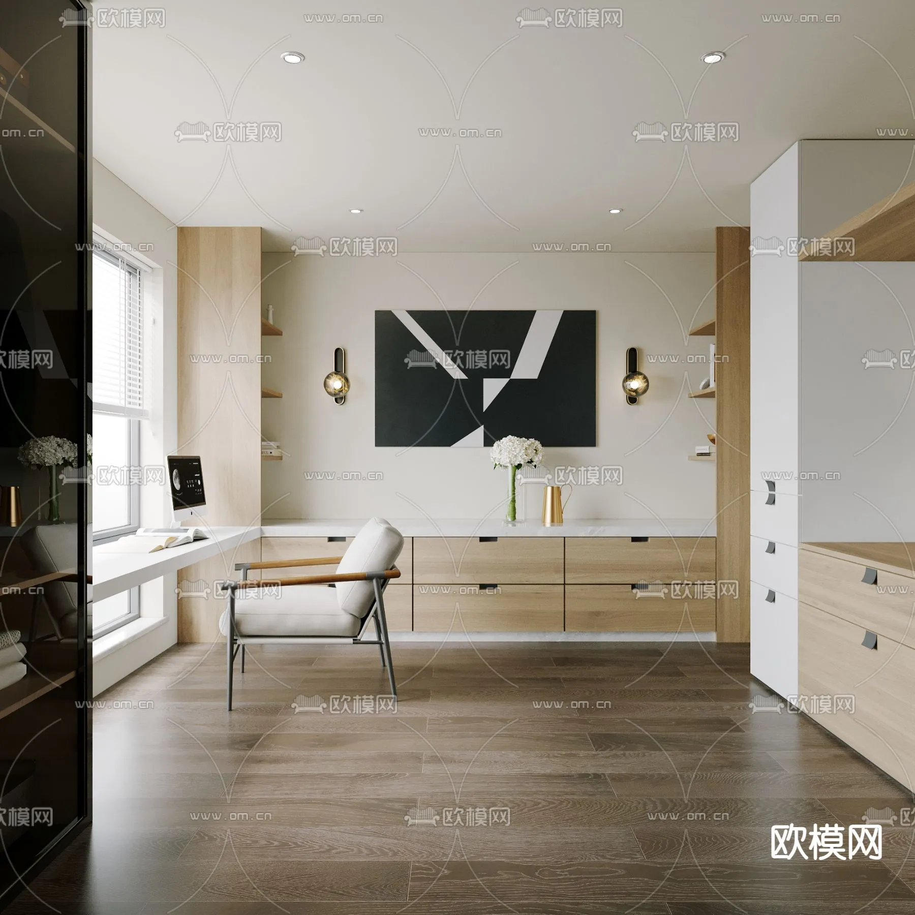 OFFICE HOME - VRAY / CORONA - 3D MODEL - 1735