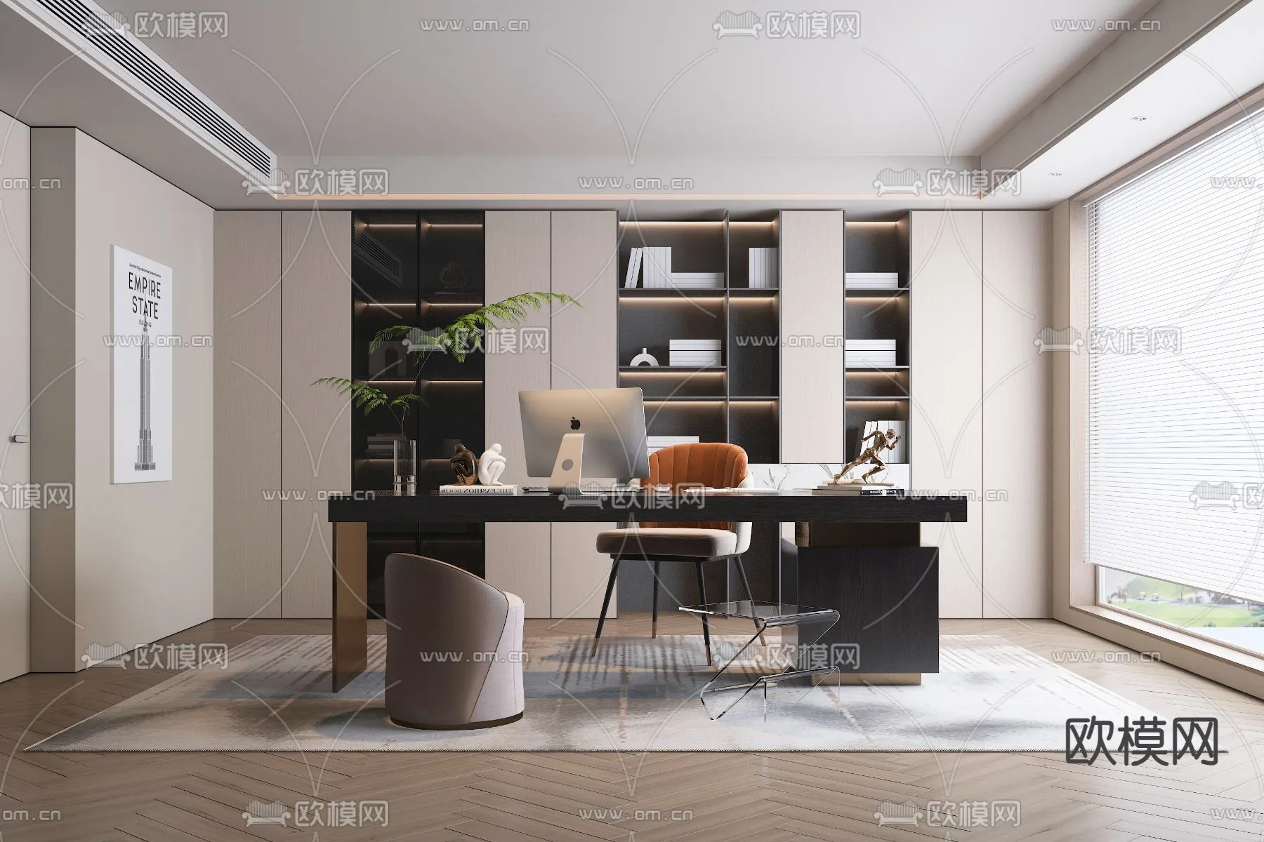 OFFICE HOME - VRAY / CORONA - 3D MODEL - 1740