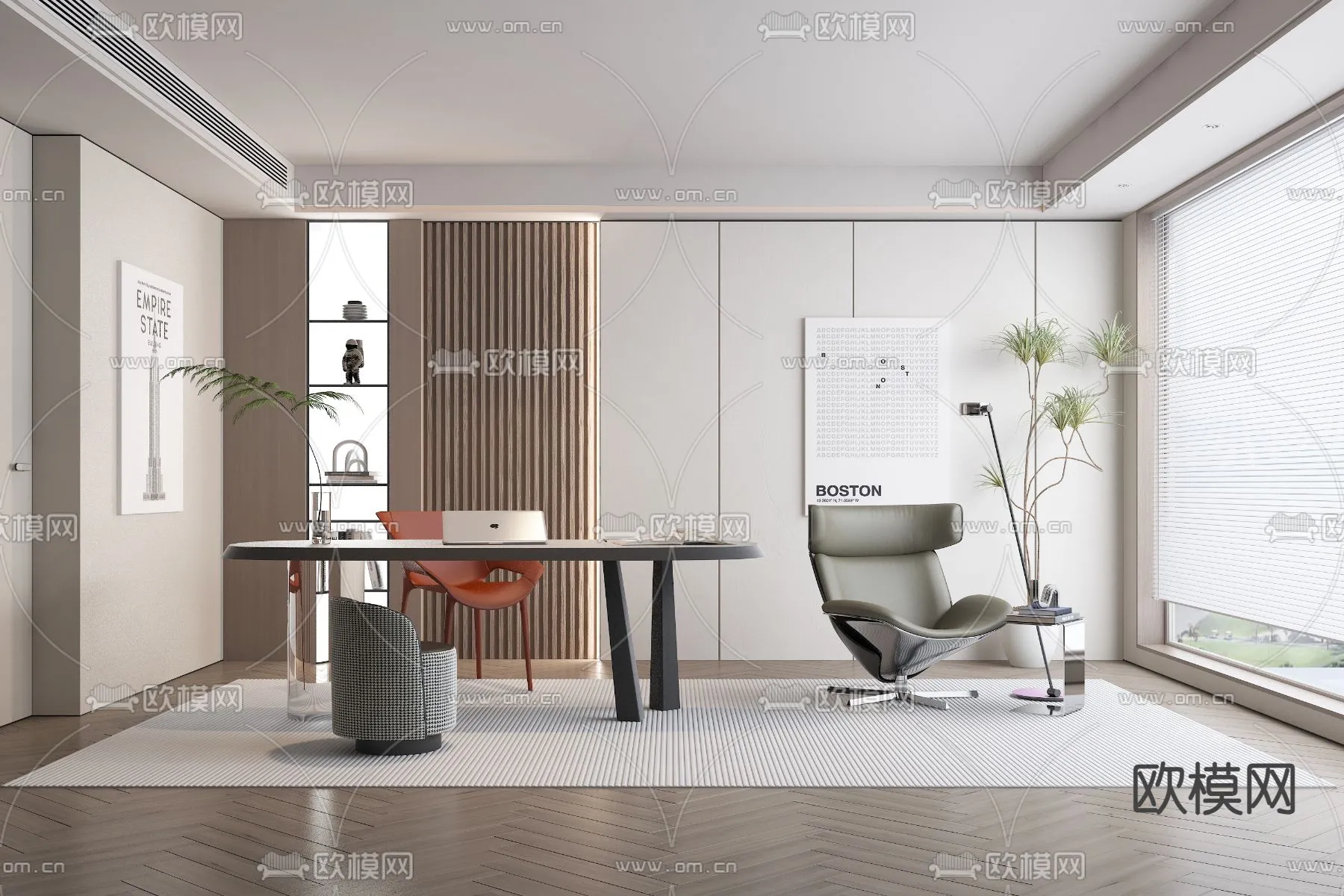 OFFICE HOME - VRAY / CORONA - 3D MODEL - 1741