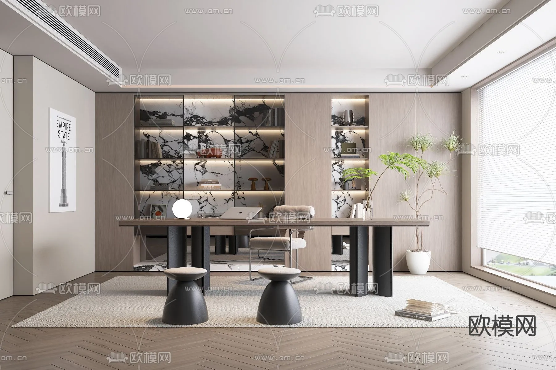 OFFICE HOME - VRAY / CORONA - 3D MODEL - 1742