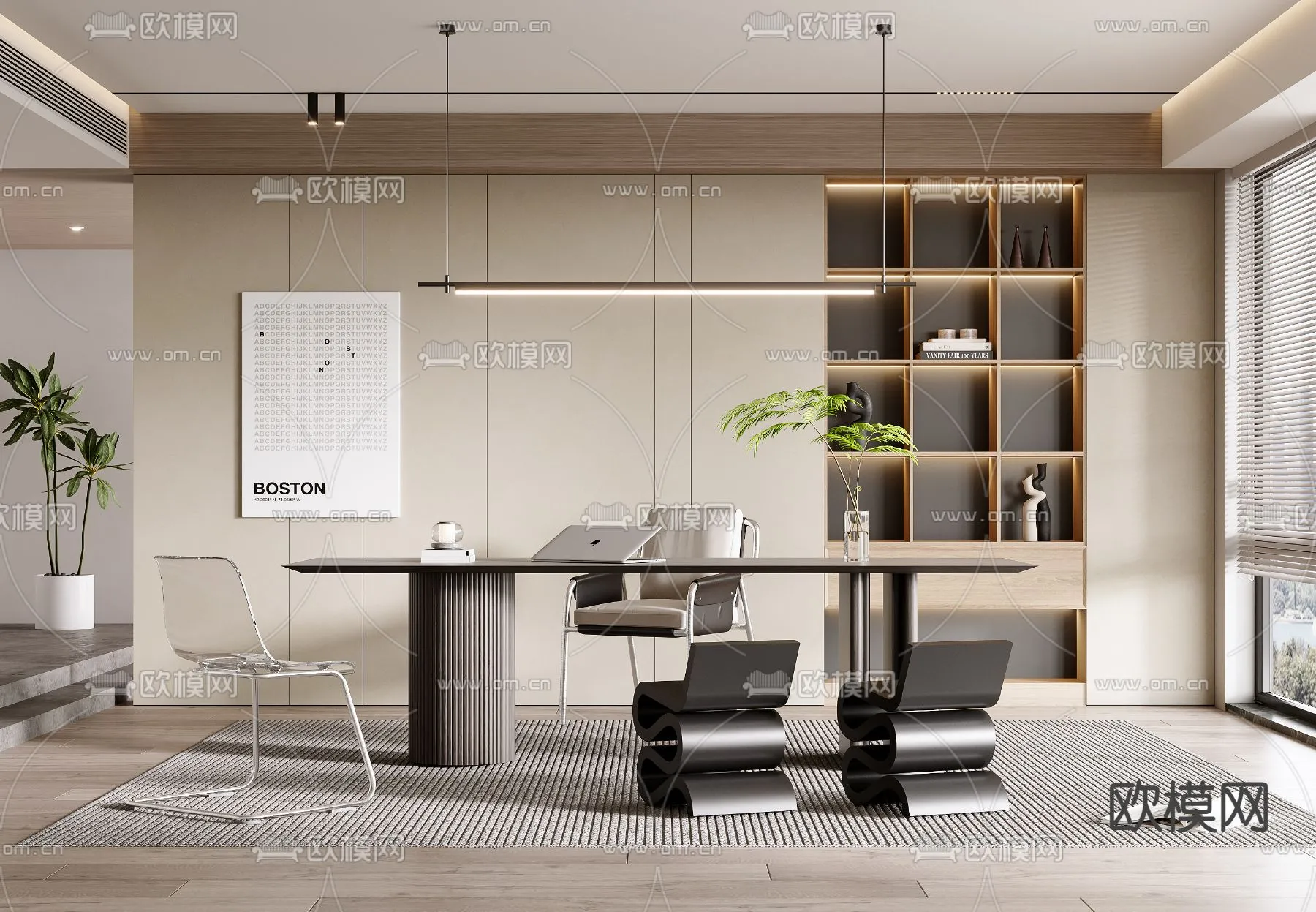 OFFICE HOME - VRAY / CORONA - 3D MODEL - 1755