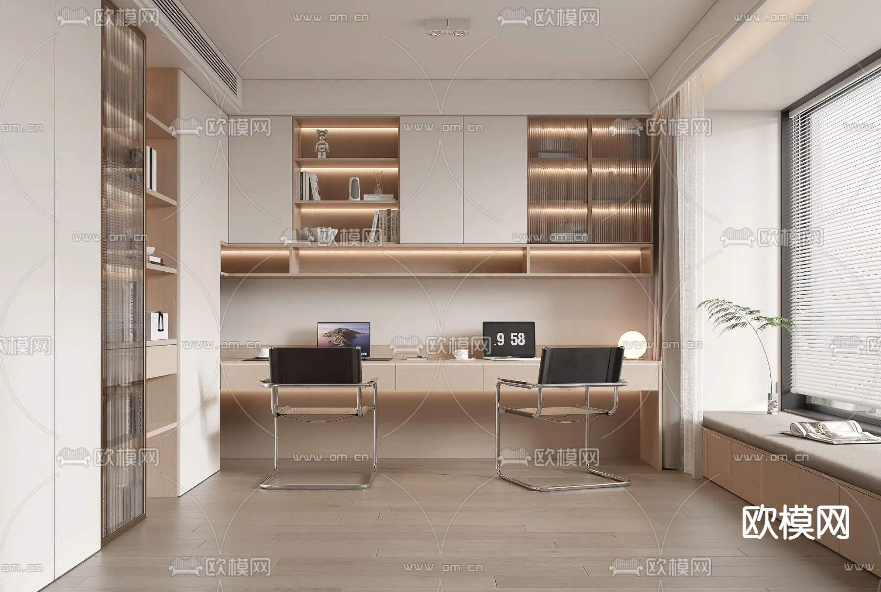 OFFICE HOME - VRAY / CORONA - 3D MODEL - 1790