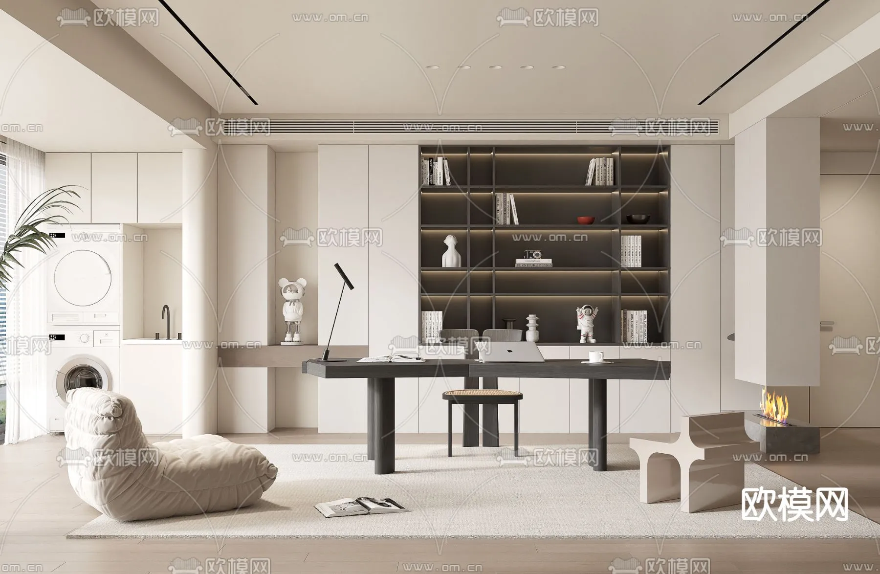 OFFICE HOME - VRAY / CORONA - 3D MODEL - 1791