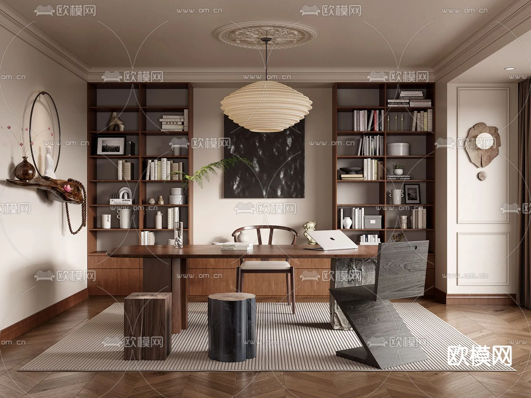 OFFICE HOME - VRAY / CORONA - 3D MODEL - 1792