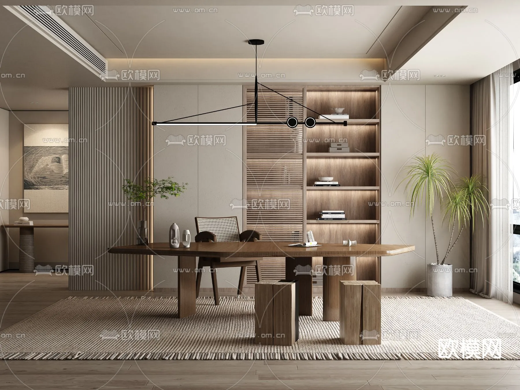 OFFICE HOME - VRAY / CORONA - 3D MODEL - 1797