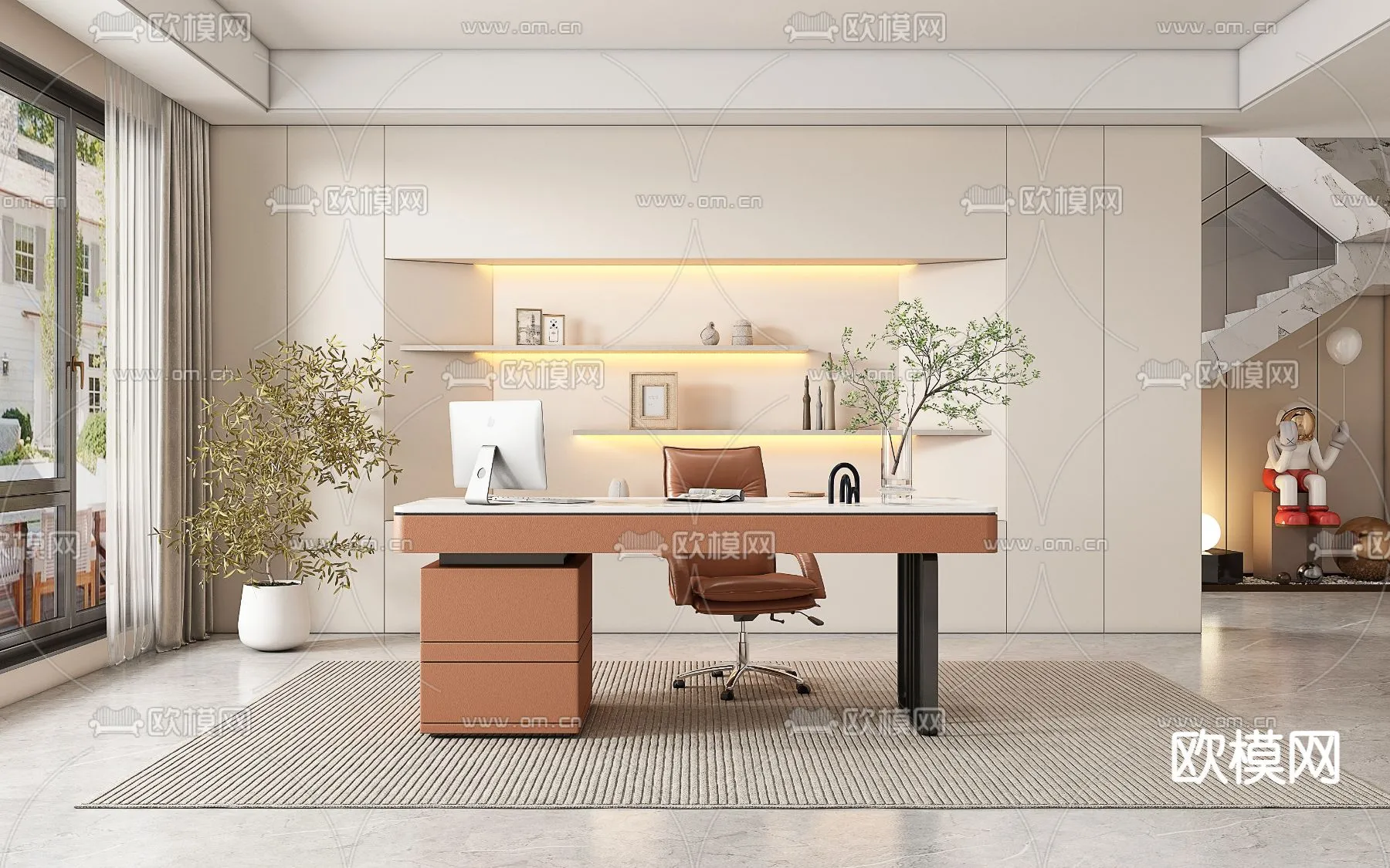 OFFICE HOME - VRAY / CORONA - 3D MODEL - 1798