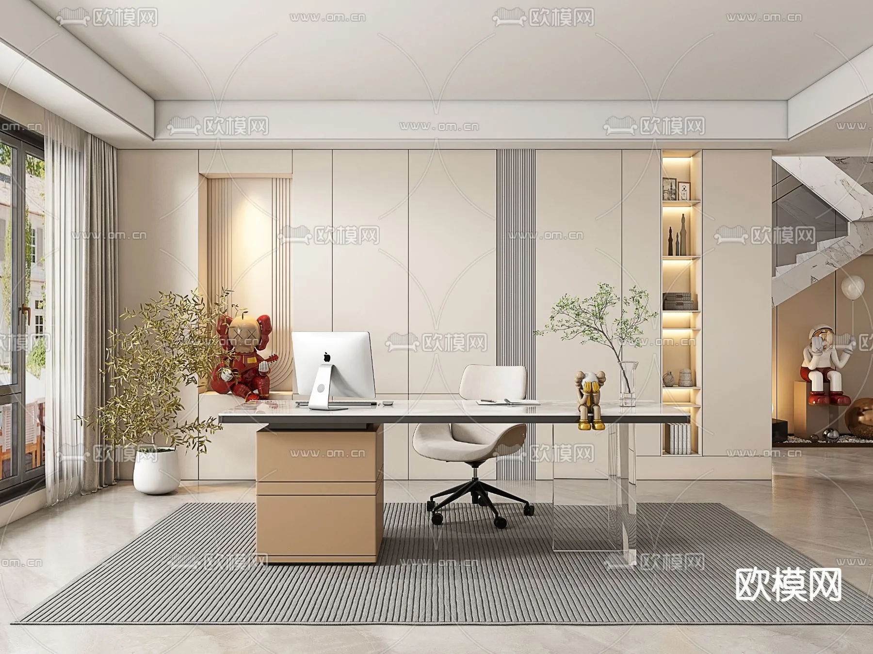 OFFICE HOME - VRAY / CORONA - 3D MODEL - 1799