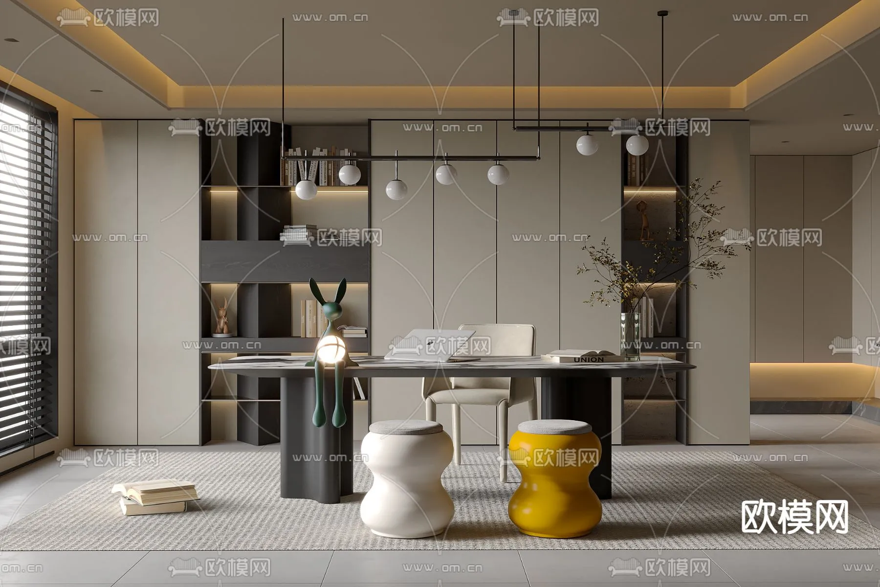 OFFICE HOME - VRAY / CORONA - 3D MODEL - 1801