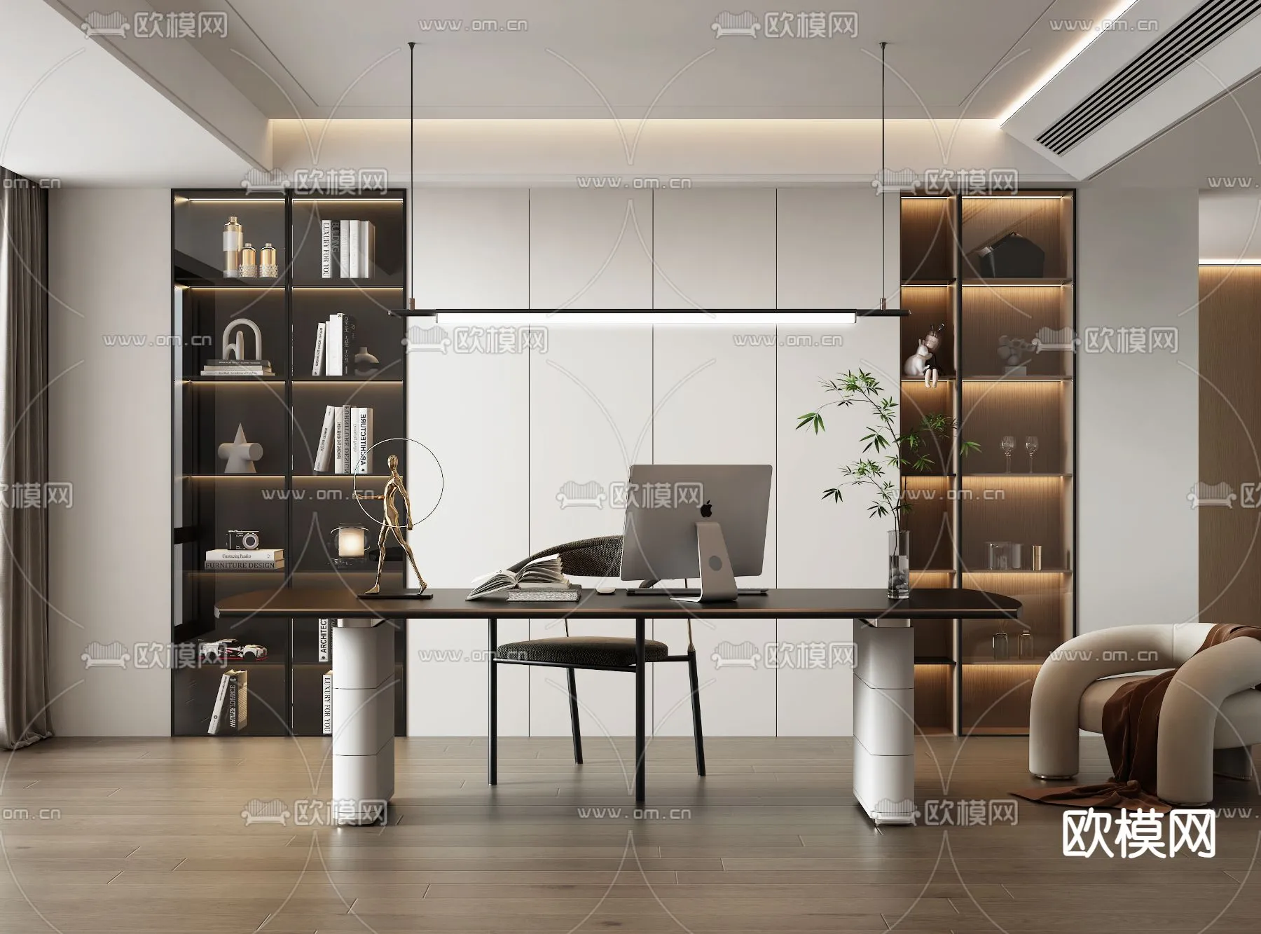 OFFICE HOME - VRAY / CORONA - 3D MODEL - 1802