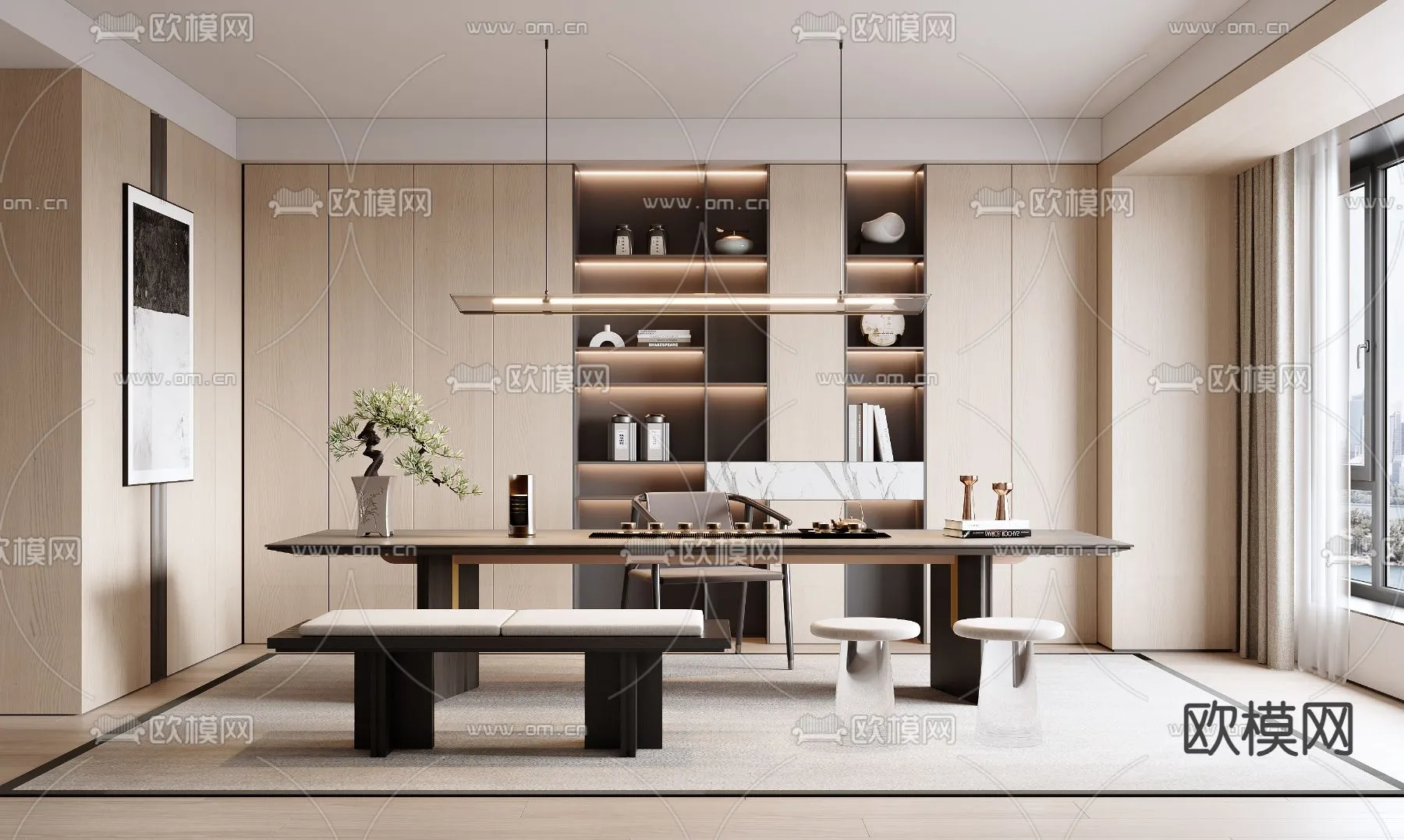 OFFICE HOME - VRAY / CORONA - 3D MODEL - 1807